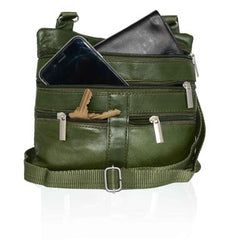 Soft, Thin, Light, Mini Crossbody Leather Purse Green