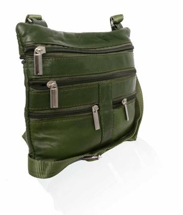 Soft, Thin, Light, Mini Crossbody Leather Purse Green