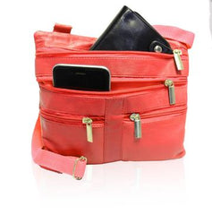 Soft, Thin, Light, Mini Crossbody Leather Purse Orange