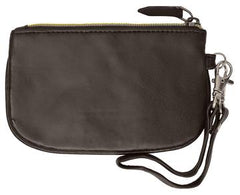 RFID Collection Brown Premium Leather Mini Wristlet