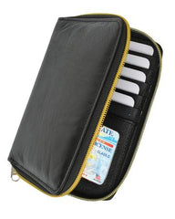RFID Black Passport Cover Travel Protected Zip Around