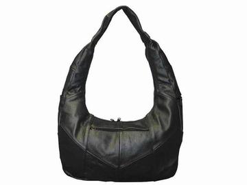 Top Zip Hobo Genuine Mexican Leather Bag - Black