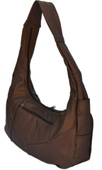 Top Zip Hobo Genuine Mexican Leather Bag -Burgundy and tiger