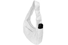 Top Zip Hobo Genuine Mexican Leather Bag -White