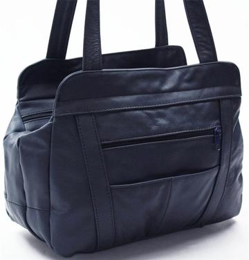 Lifetime Soft Leather Tote Bag Navy
