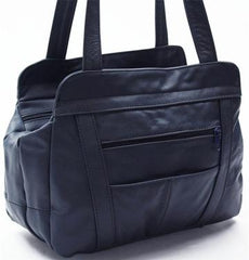Lifetime Soft Leather Tote Bag Navy