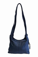 Classic Genuine Leather Crossbody Bag Blue