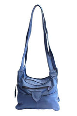 Classic Genuine Leather Crossbody Bag Blue