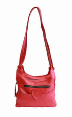 Classic Genuine Leather Crossbody Bag Red