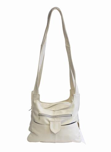 Classic Genuine Leather Crossbody Bag Beige