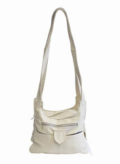 Classic Genuine Leather Crossbody Bag Beige