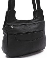 Leather Hobo Bag by AFONiE black