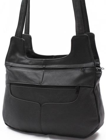 Leather Hobo Bag by AFONiE black