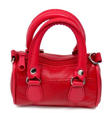 Mini Leather Satchel Bag Red