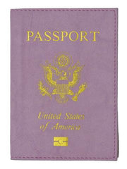 Leather USA Logo Passport Holder - Navy Blue