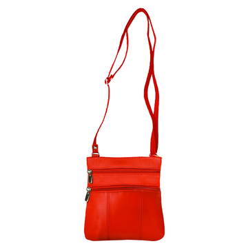 Soft Genuine Leather Multi-Pocket Crossbody Bag