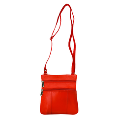 Soft Genuine Leather Multi-Pocket Crossbody Bag