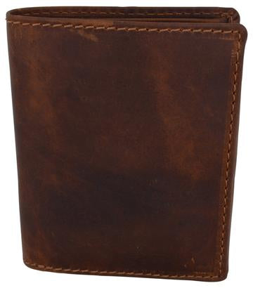 AFONiE Distressed Leather Trifold Wallet For Men