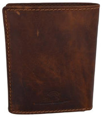AFONiE Distressed Leather Trifold Wallet For Men