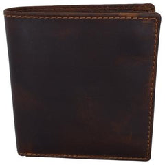 AFONiE Distressed Brown Leather Card Wallet