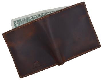 AFONiE Distressed Brown Vintage Leather Wallet