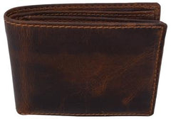 AFONiE Distressed 14 Card Brown Leather Wallet
