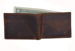 AFONiE Distressed 14 Card Brown Leather Wallet