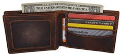AFONiE Distressed 14 Card Brown Leather Wallet