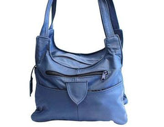 Classic Genuine Leather Crossbody Bag Blue