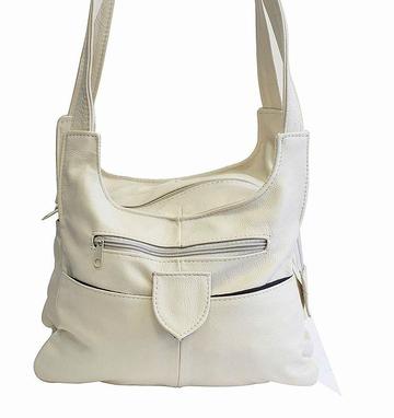 Classic Genuine Leather Crossbody Bag Beige