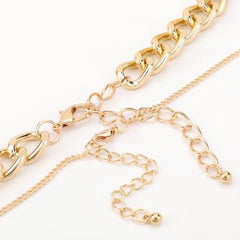 Studded Heart-Shaped Lock Layered Necklace