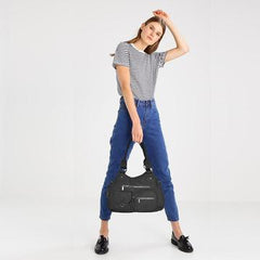 Soft Multi-Pocket Shoulder Bag Black