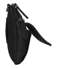 Mini Genuine Leather Crossbody Bag Black