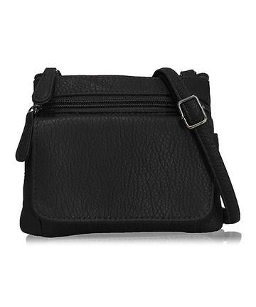 Mini Genuine Leather Crossbody Bag Black