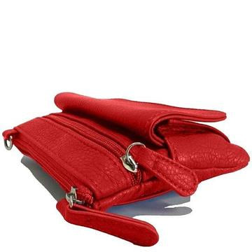 Mini Genuine Leather Crossbody Bag Red