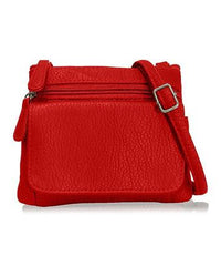 Mini Genuine Leather Crossbody Bag Red