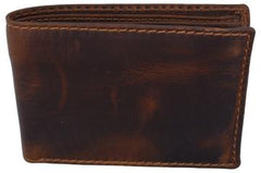 AFONiE Distressed Brown Flip Pocket Leather Wallet