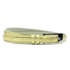 Women's Skinny Patent Leather Belt with Square Buckle