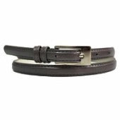 Women's Skinny Patent Leather Belt with Square Buckle